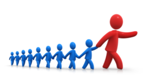 image of a person holding hands and leading others
