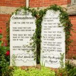 10 Commandments in a church garden