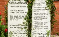 10 Commandments in a church garden